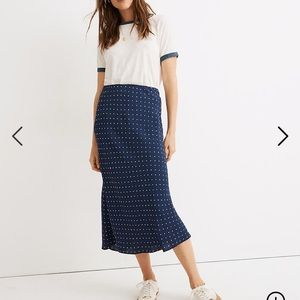 NWT Madewell Midi Slip Skirt in Polka Dot